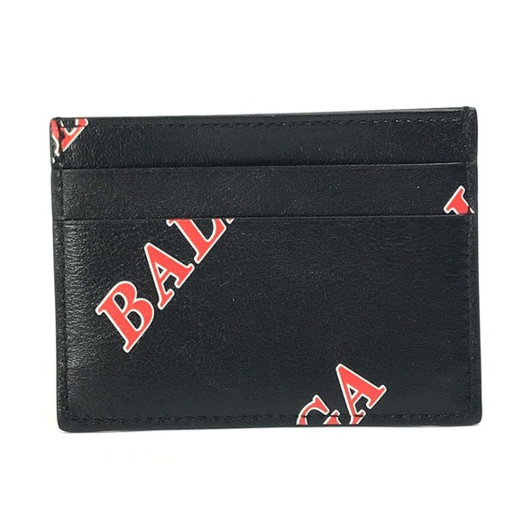 Balenciaga 594309 Logo print name card holder Card Case Black - Picture 1 of 10